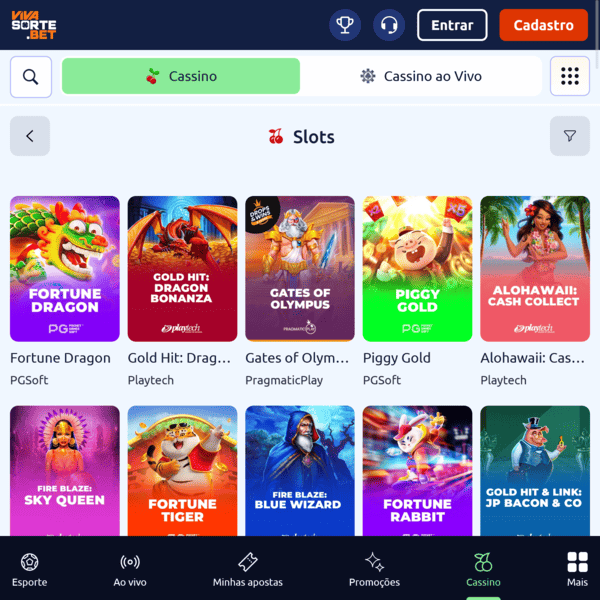 Casino Menu